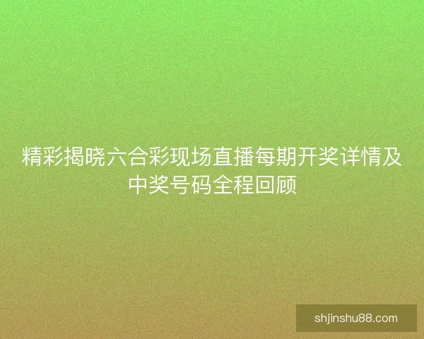 精彩揭晓六合彩现场直播每期开奖详情及中奖号码全程回顾