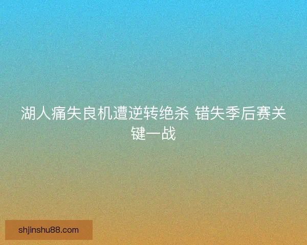 湖人痛失良机遭逆转绝杀 错失季后赛关键一战