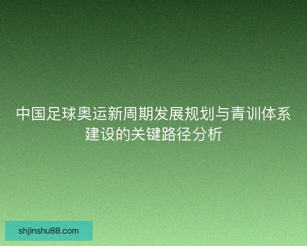 中国足球奥运新周期发展规划与青训体系建设的关键路径分析